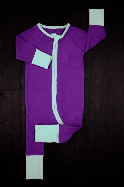 Elements Solid Onesie with Teal Trim